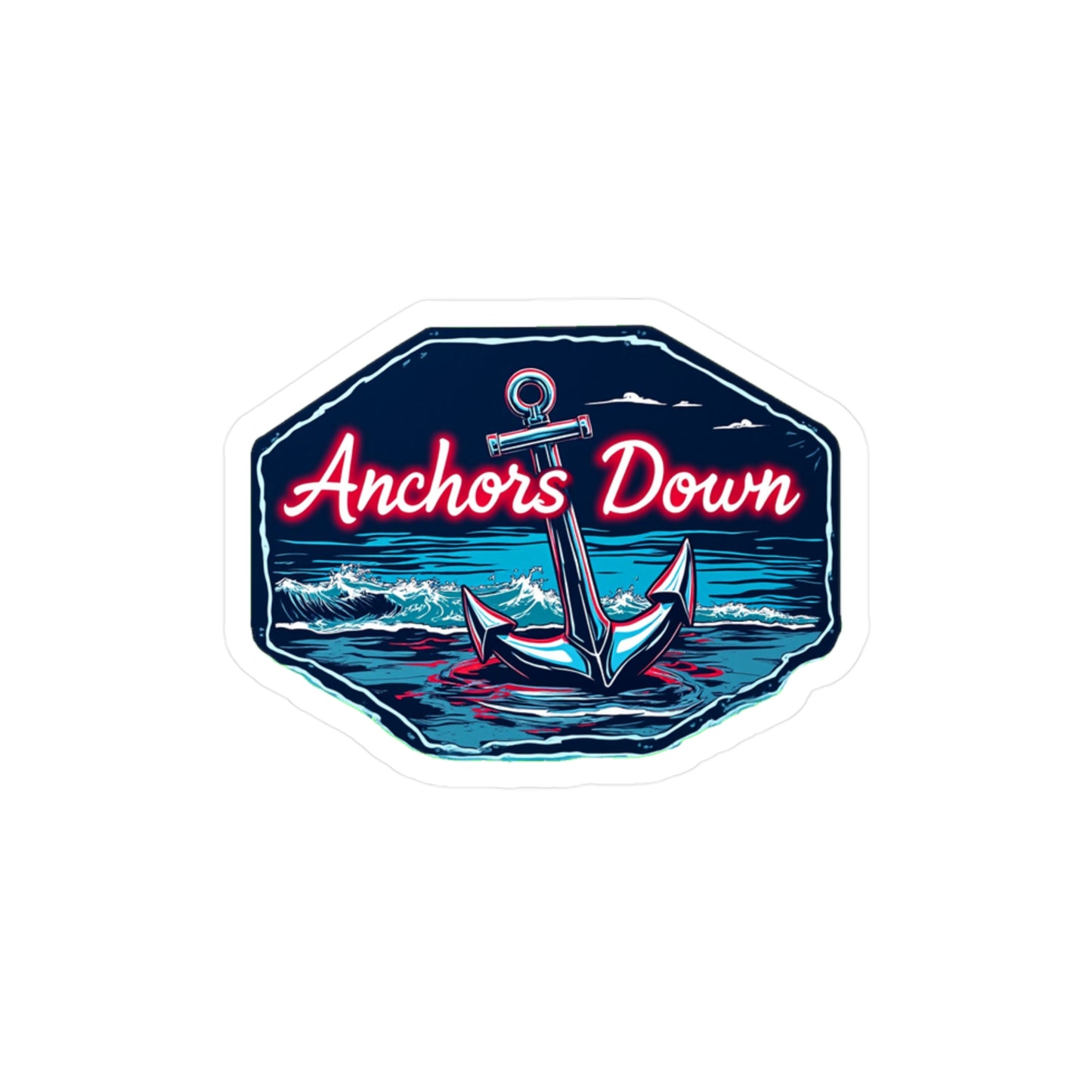 Anchors Down | 5 | Vinyl Sticker Decal